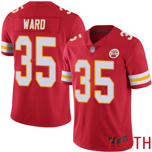 Youth Kansas City Chiefs #35 Ward Charvarius Red Team Color Vapor Untouchable Limited Player Football Nike NFL Jersey